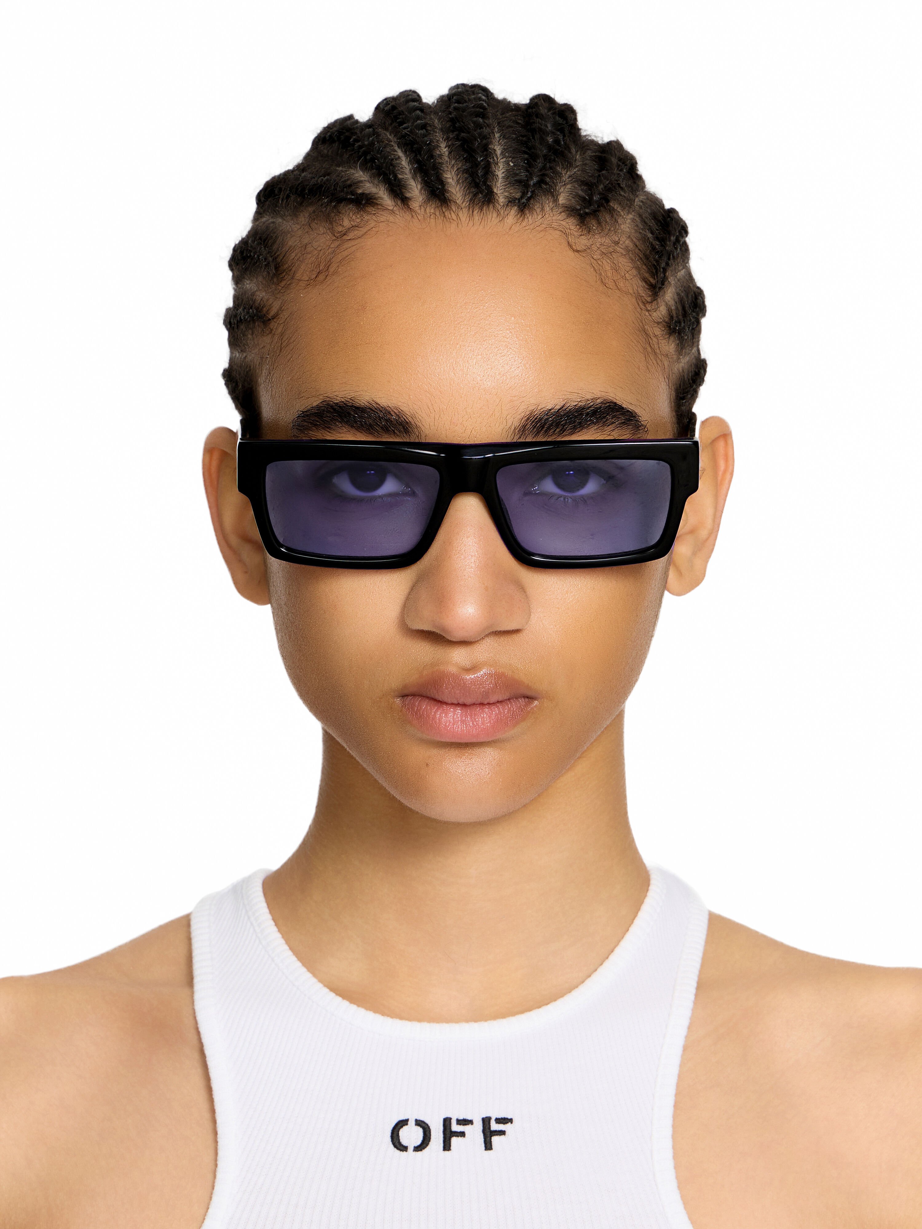 OFF WHITE Montgomery Light Purple Lens Sunglasses Shiny Black OW1035103756