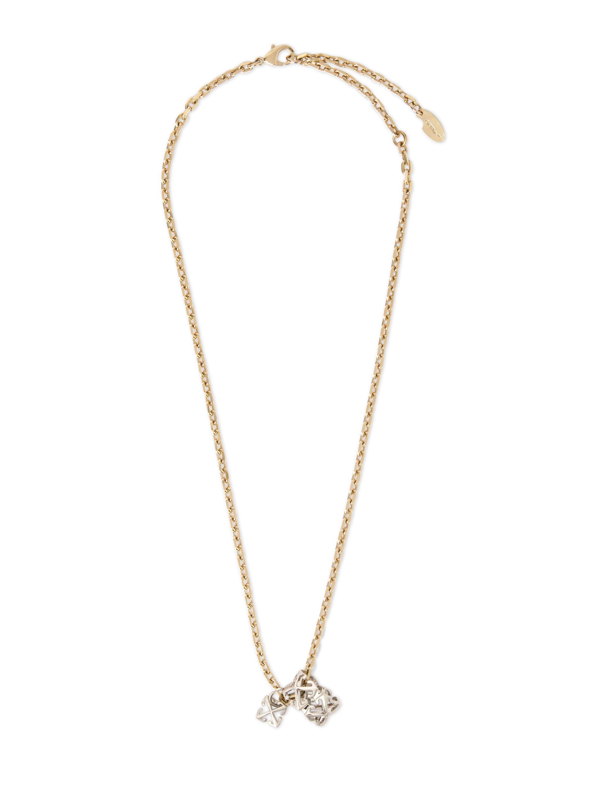 OFF WHITE Bicolor Arrow + Ring Necklace GOLD OMOB15NS25MET001