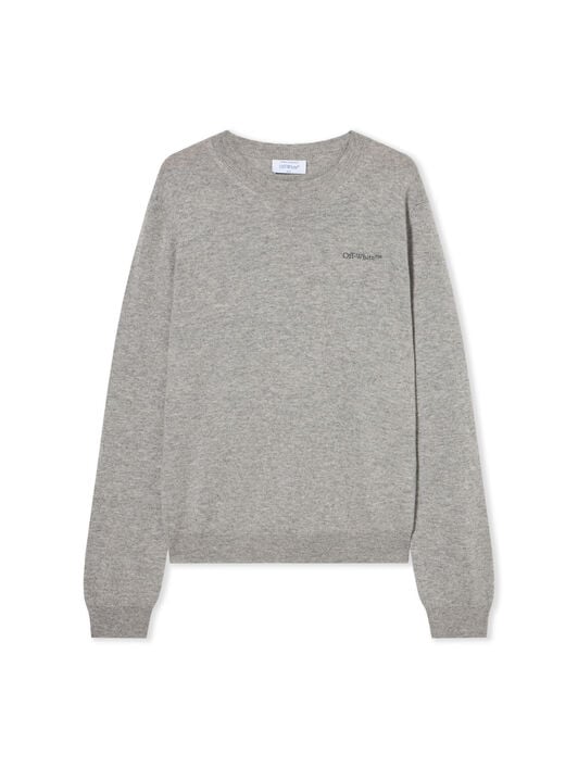 Quote Knit Crewneck Logo Sweater OFF WHITE Quote Knit Crewneck Logo Sweater LIGHT GREY MELANGE - BLACK OMHE20OF25KNI001