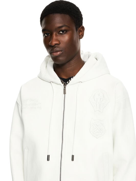 Royal Team Embroidery Zip Hoodie OFF WHITE Royal Team Embroidery Zip Hoodie WHITE 44XJA13RS26L003