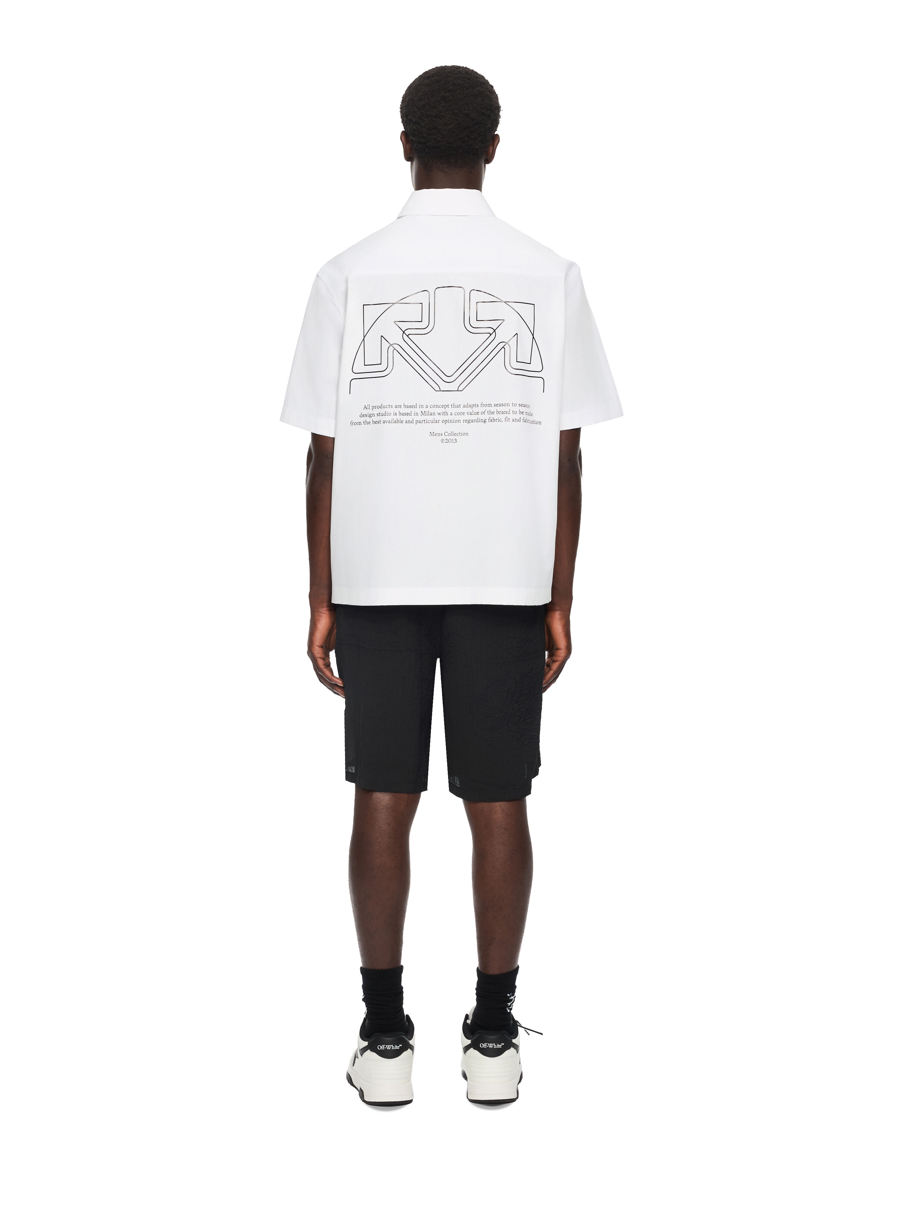 Off Line Half Arrow Poplin Slim Bowling Shirt OFF WHITE Off Line Half Arrow Poplin Slim Bowling Shirt WHITE 44MGG01PF26F002