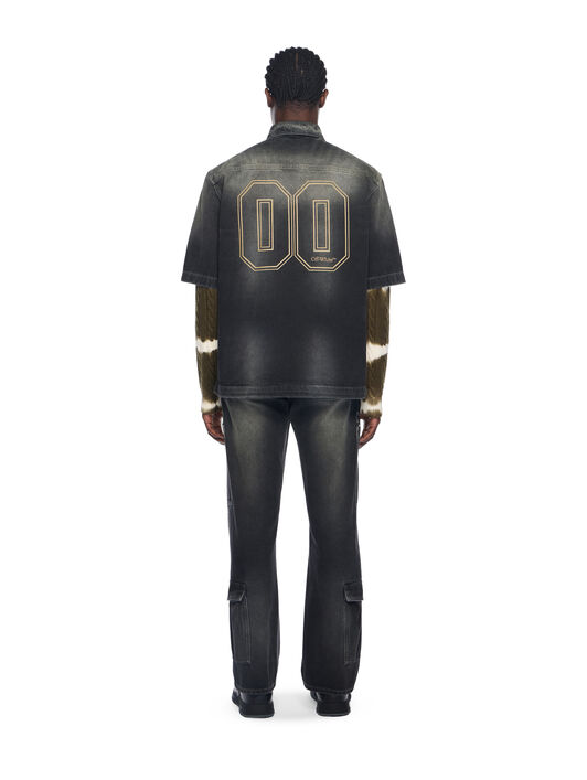 OFF WHITE Gothic Skate Cargo Jeans DIRTY BLACK - FROZEN DEW OMYA190F25DEN001