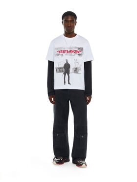 OFF WHITE Mr. Davis Yesternow Double Sleeve Regular Long Sleeve T-Shirt WHITE 44MAB09RW26J003