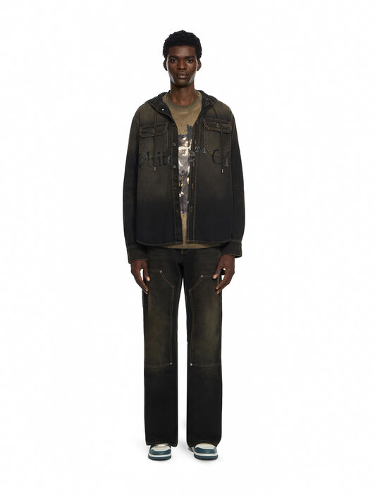 Bookish Hooded Denim Shirt OFF WHITE Bookish Hooded Denim Shirt DIRTY BLACK 44MYD05XF26D002