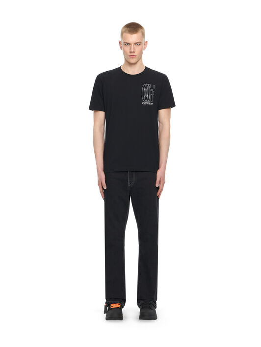 OFF WHITE Outl Dbl Arr S/S Slim Tee BLACK 44MAA027S26J003