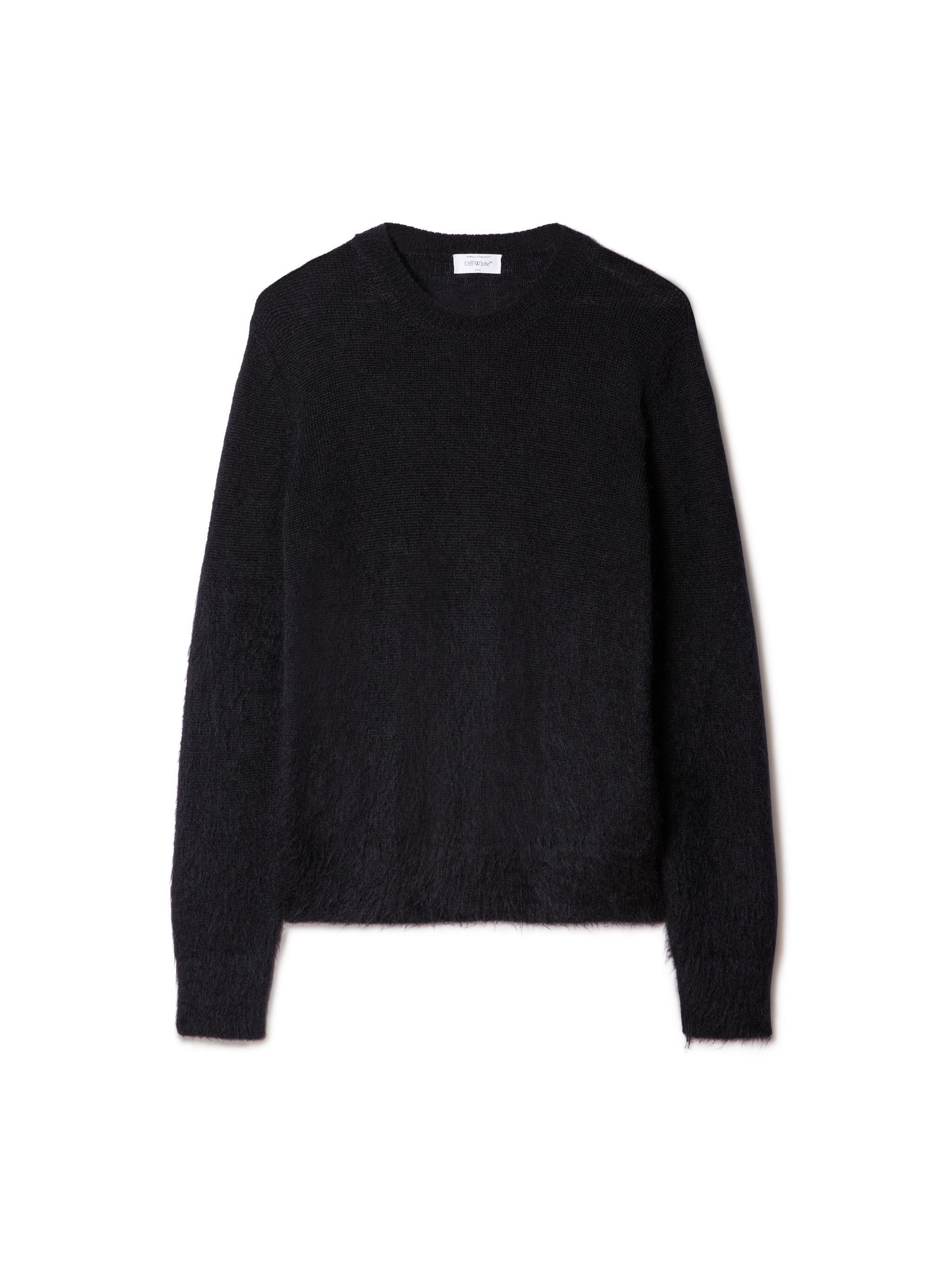 OFF WHITE MOHAIR ARROW KNIT CREWNECK BLACK OMHE170F23KNI001