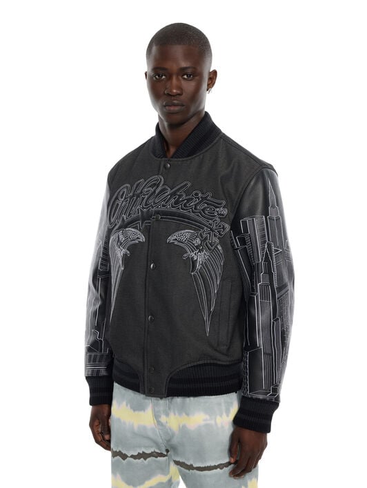 OFF WHITE Skyline Varsity Jacket BLACK 44MJA122Z26L002