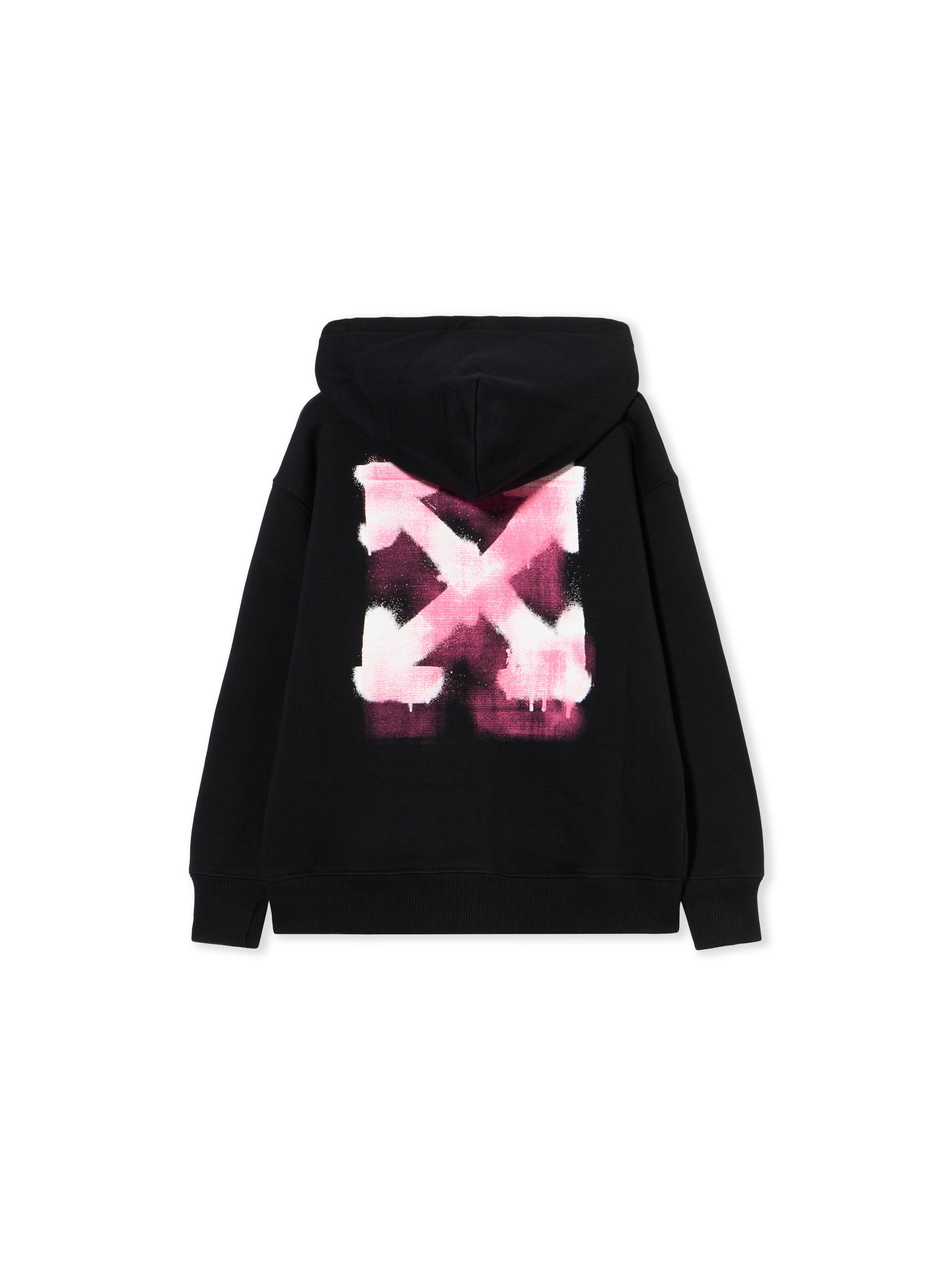OFF WHITE Arrow Spray Hoodie Zip Up BLACK - FUCHSIA OGBE001F25FLE001