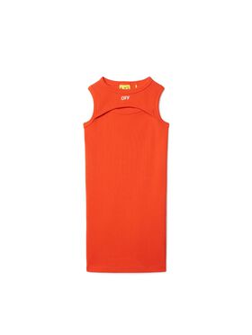OFF WHITE Stamp Ribbed Dress PINK OGXC001S25FLE003