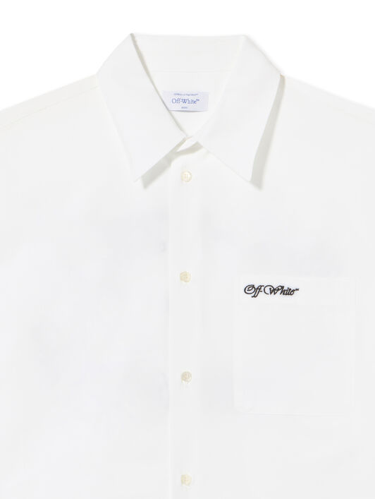 OFF WHITE College Popl Oversize Shirt WHITE - BLACK OMGE004F24FAB001