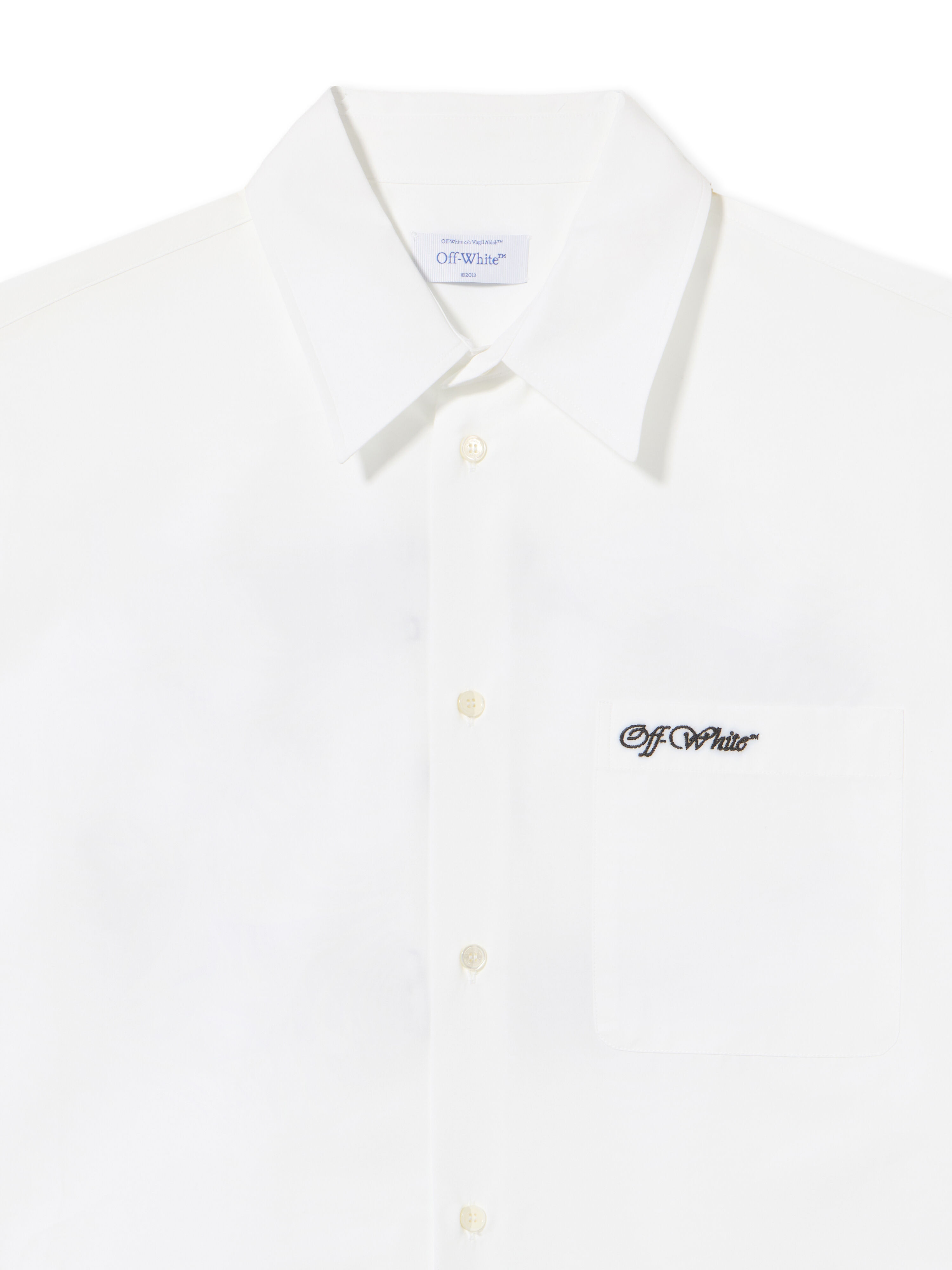 OFF WHITE College Popl Oversize Shirt WHITE - BLACK OMGE004F24FAB001