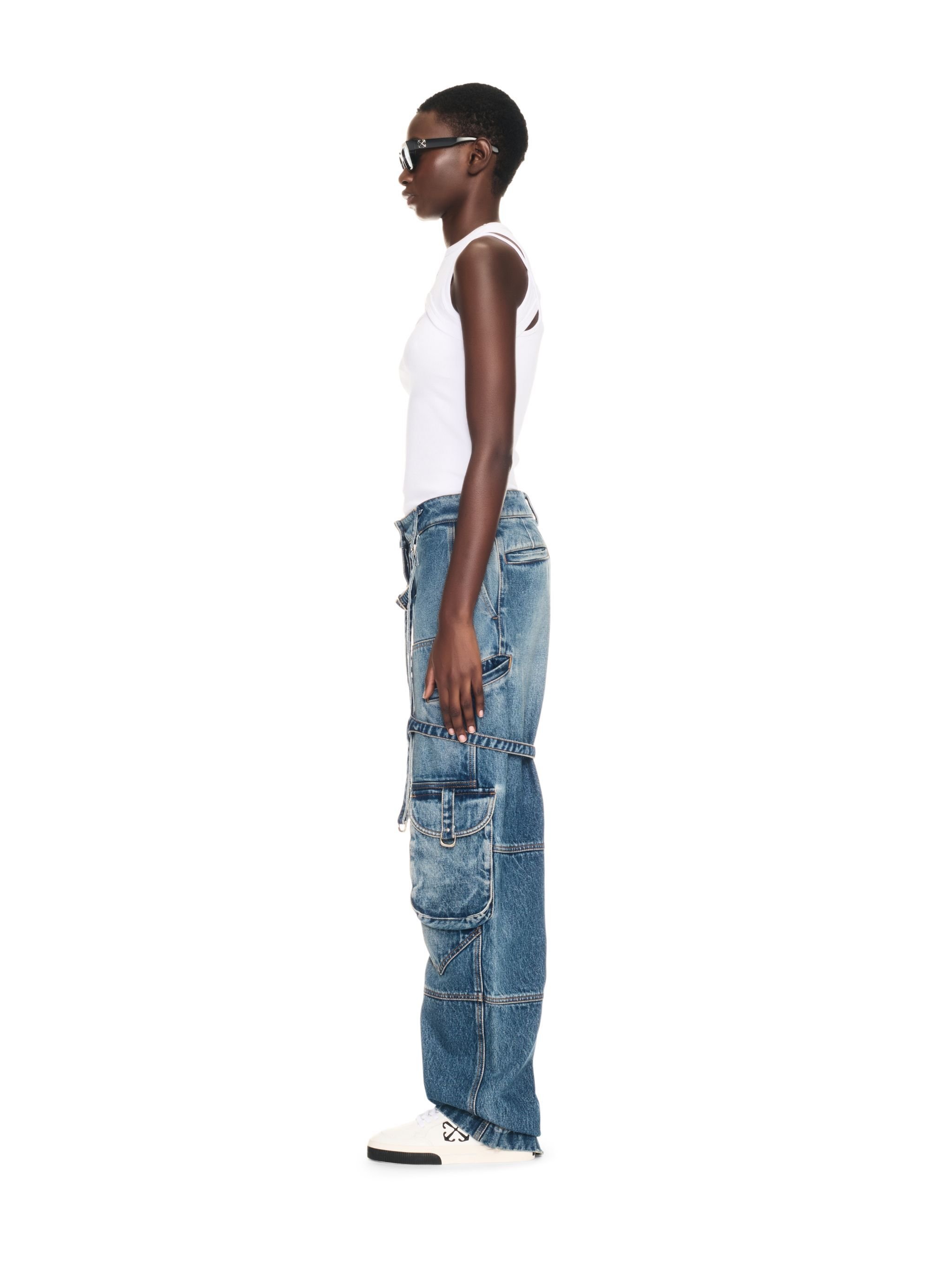OFF WHITE White Off Stamp Ribbed Row Top WHITE OWAD237C99JER001