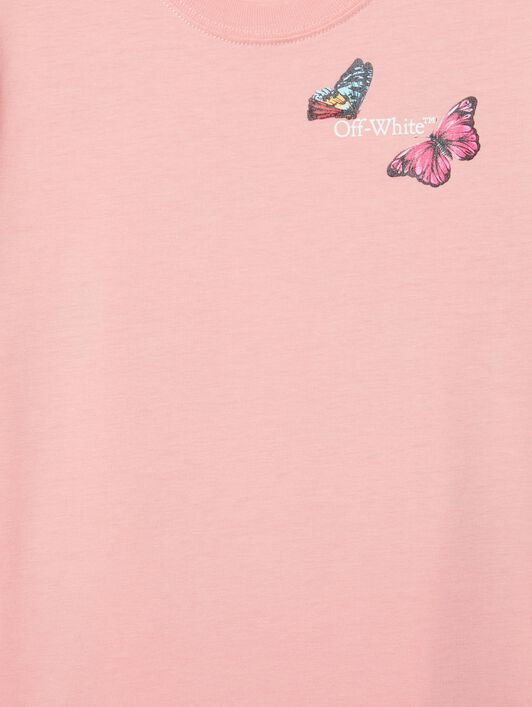 OFF WHITE Butterfly Arrow T-Shirt PINK OGAA001S25JER008