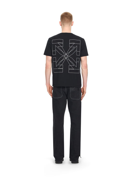 OFF WHITE Outl Dbl Arr S/S Slim Tee BLACK 44MAA027S26J003