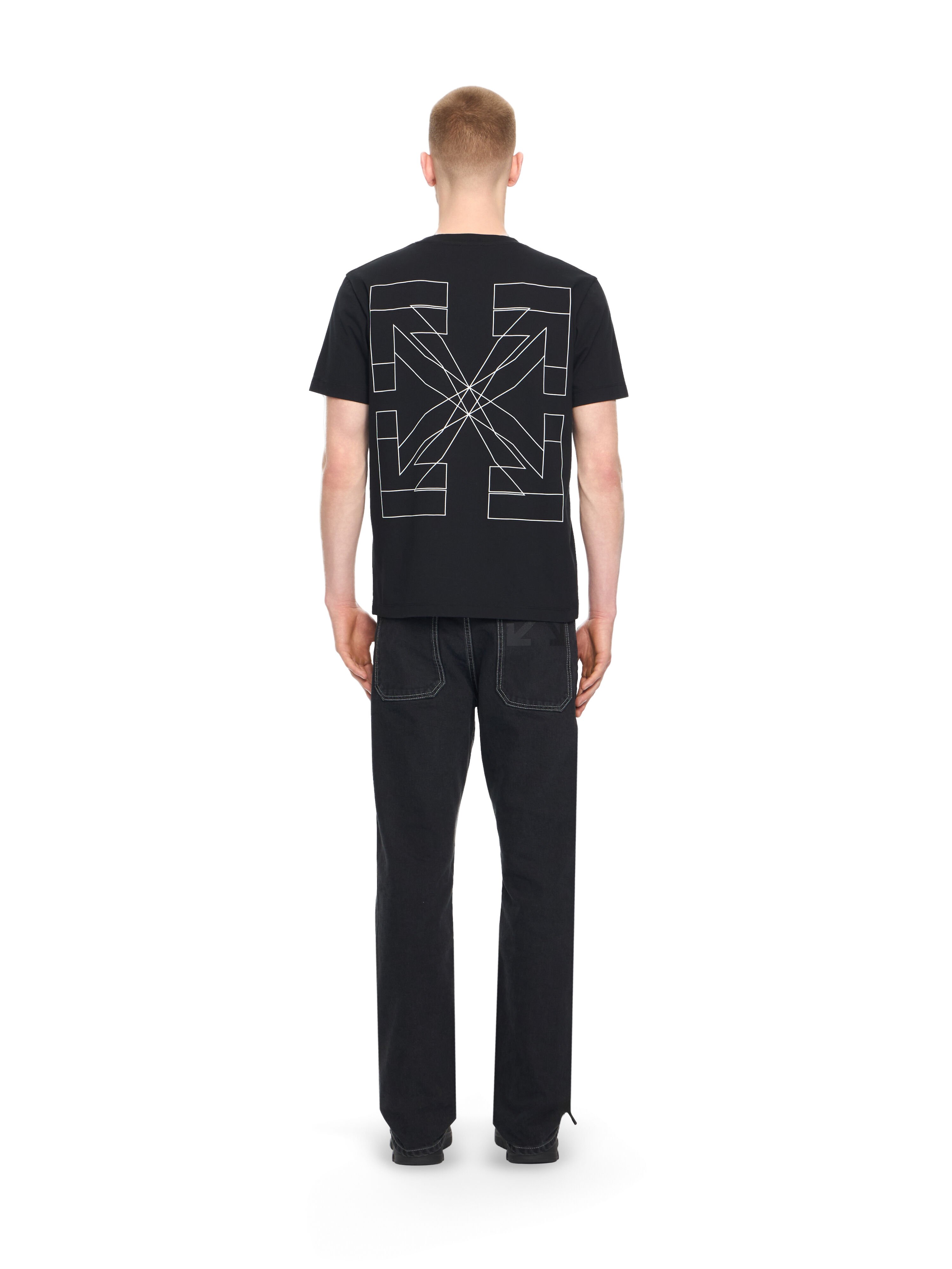 OFF WHITE Outl Dbl Arr S/S Slim Tee BLACK 44MAA027S26J003