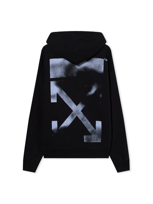 OFF WHITE Stencil Arrow Skate Hoodie BLACK - CLOUDY OMBB085F25FLE00H