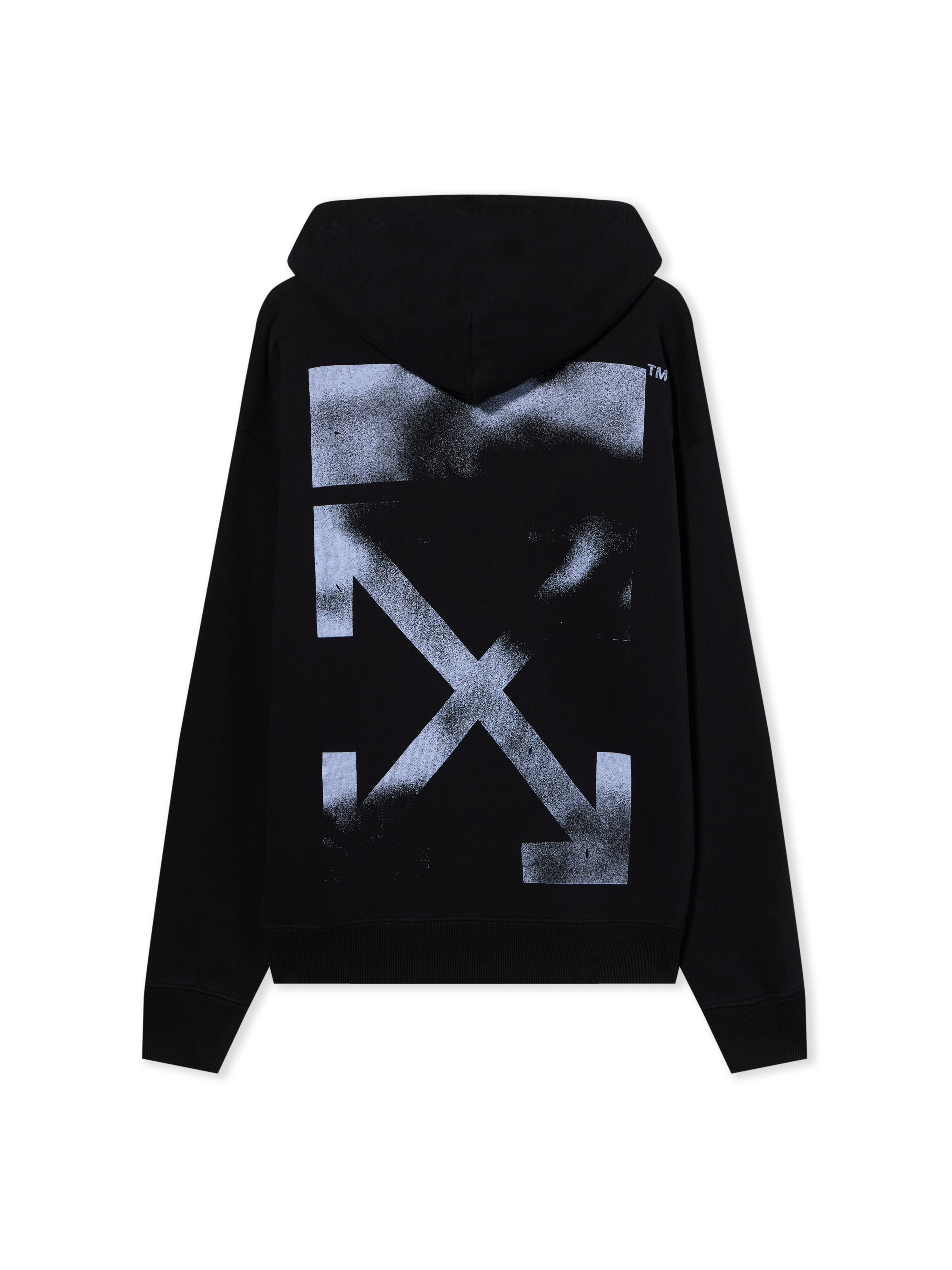 OFF WHITE Stencil Arrow Skate Hoodie BLACK - CLOUDY OMBB085F25FLE00H