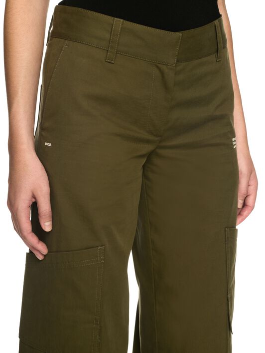 OFF WHITE Green Toybox Cotton Cargo Pants GREEN OWCF026S25FAB002