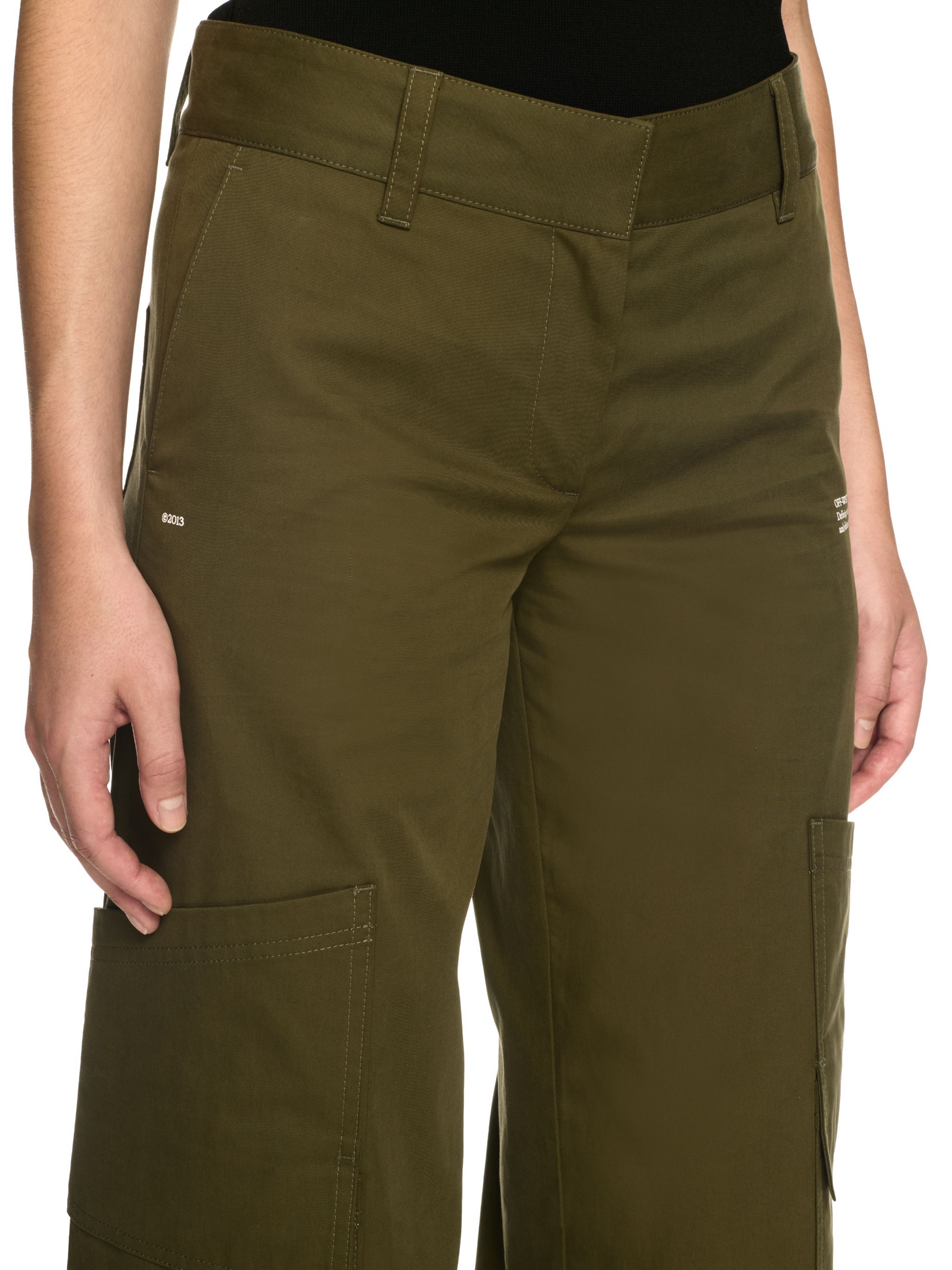OFF WHITE Green Toybox Cotton Cargo Pants GREEN OWCF026S25FAB002