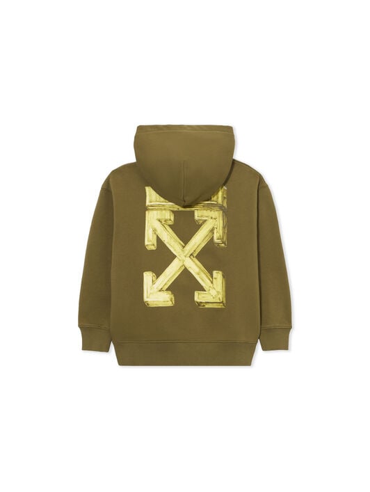 OFF WHITE Arrow Sketch Hoodie MARTINI OLIVE 44BBB001S26F004