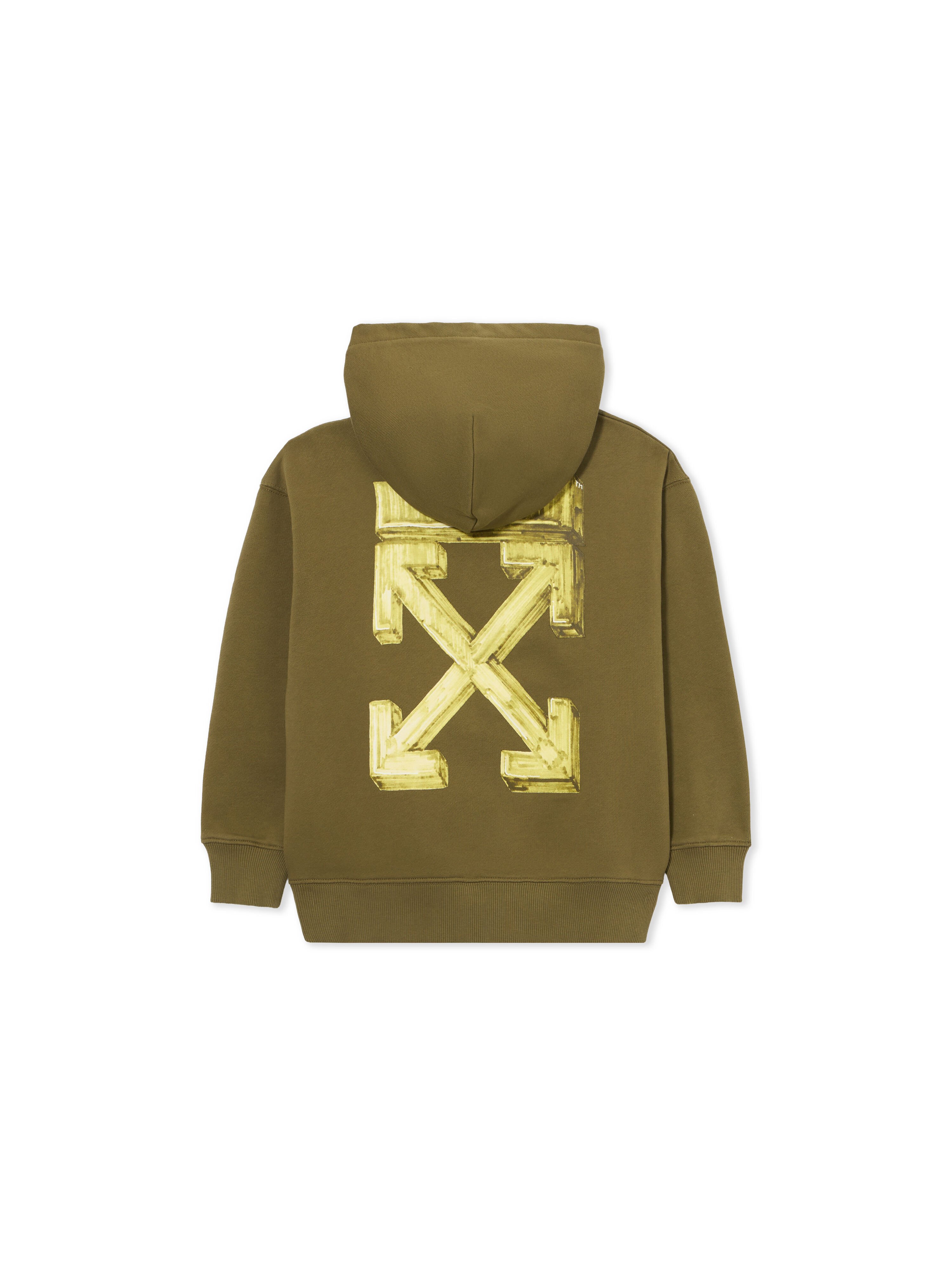 OFF WHITE Arrow Sketch Hoodie MARTINI OLIVE 44BBB001S26F004