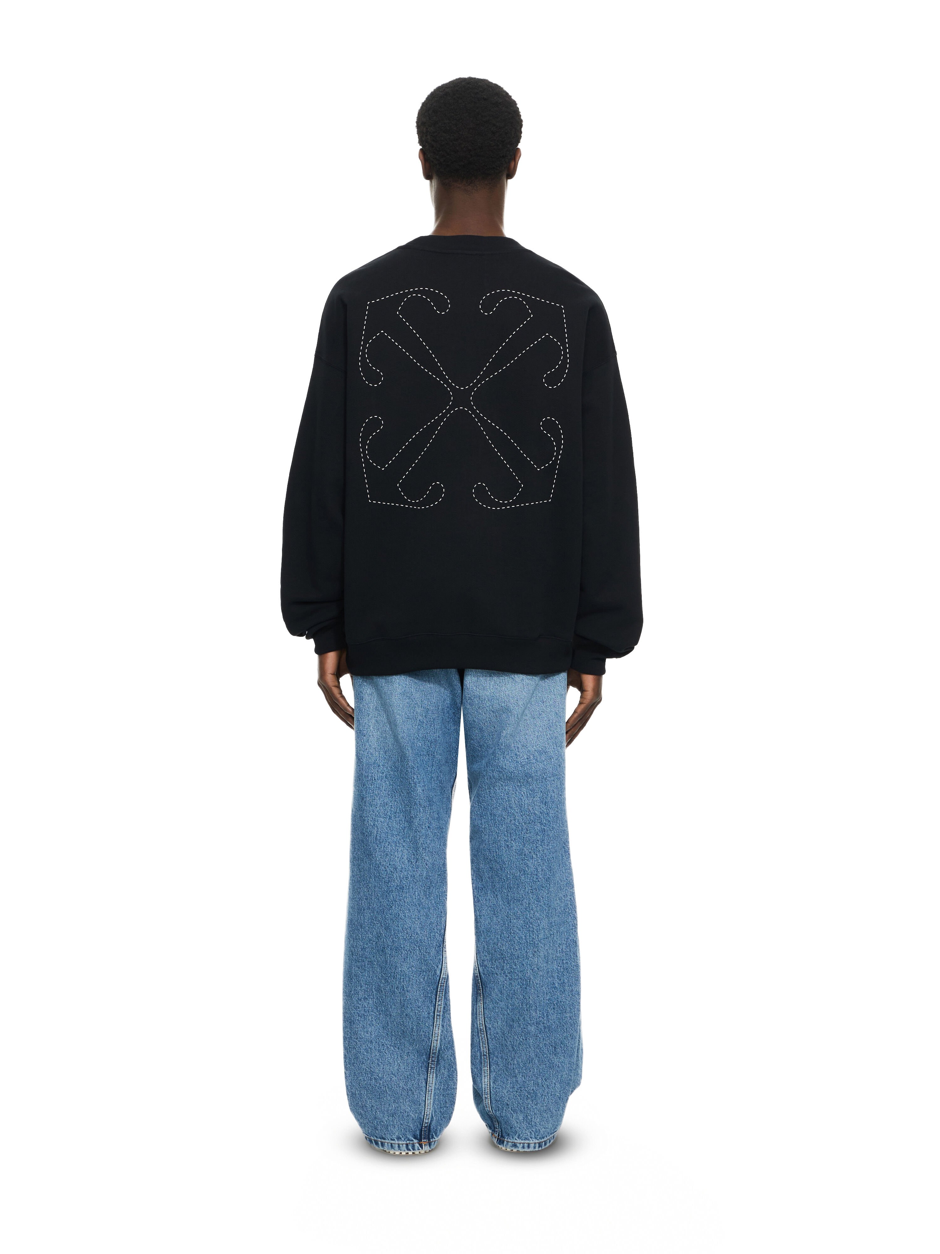 OFF WHITE Dotted Arrow Diagonal Skate Sweatshirt BLACK-WHITE 44MBA054G5F00A