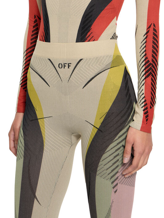 OFF WHITE Seamless Col Block Capri Pants Sand Wisteria 2LI00236K