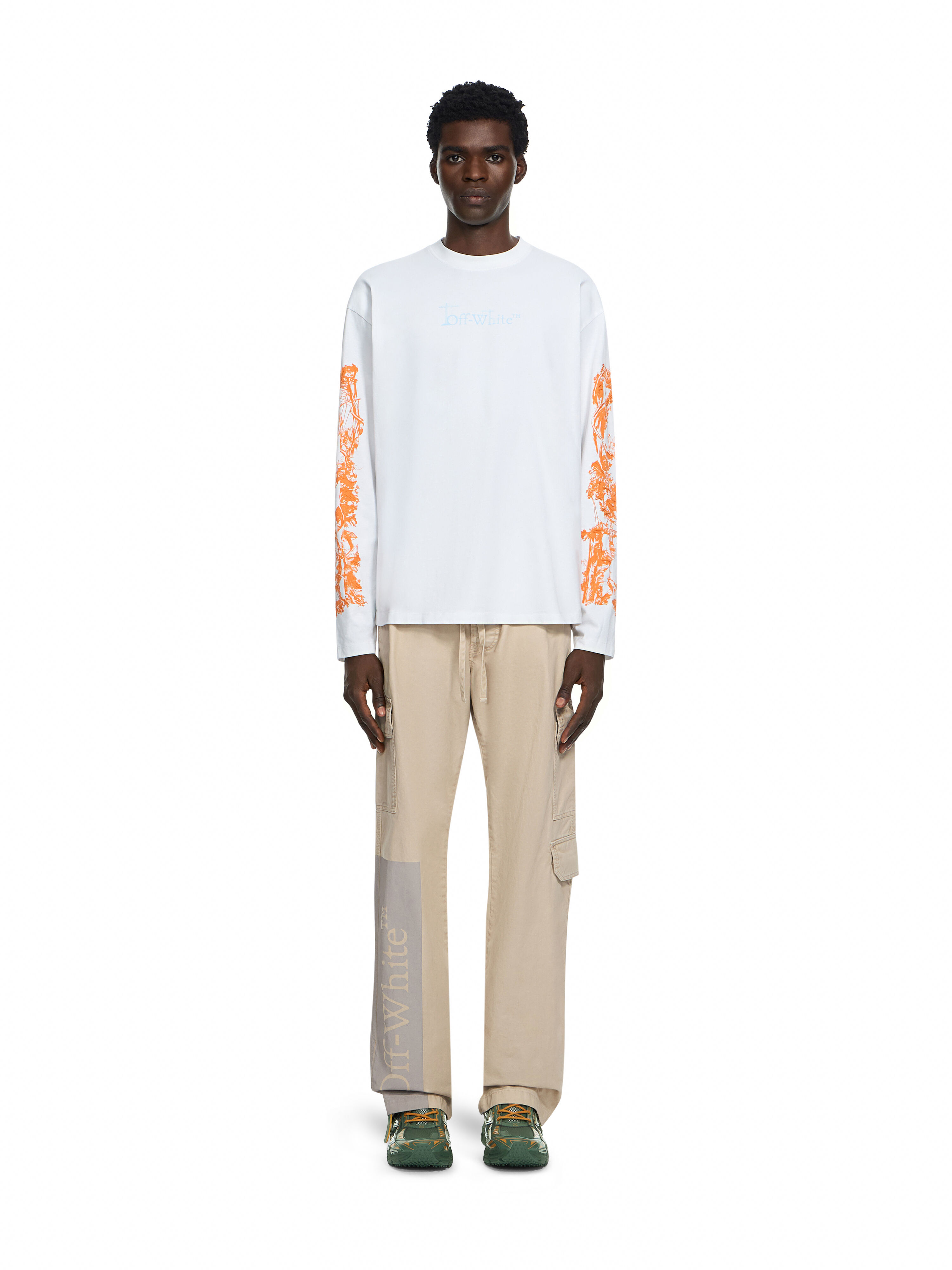OFF WHITE City Nature Skate Long Sleeve T-Shirt WHITE 44MAB09CF26J006