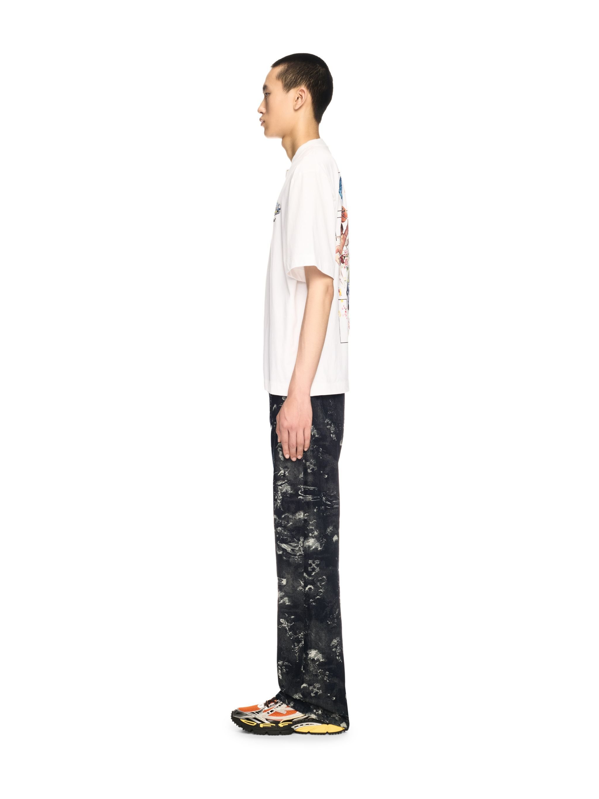 OFF WHITE Weißes T-Shirt mit Fresken-Pfeil-Motiv WEISS OMAA120S25JER003