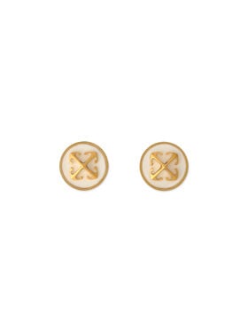 OFF WHITE Round Arrow Earrings GOLD - WHITE OWOD29YF25MET001