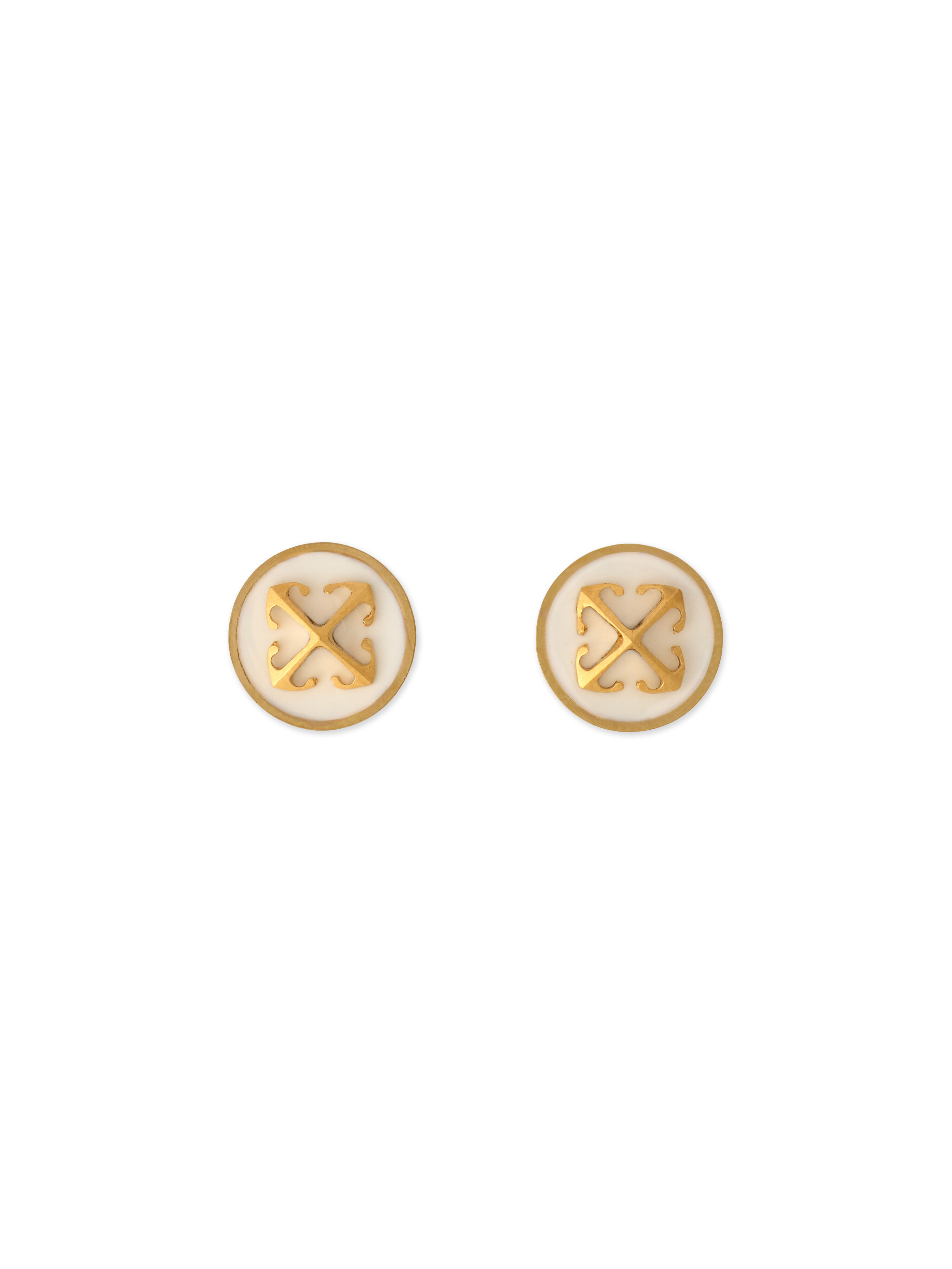 Round Arrow Earrings OFF WHITE Round Arrow Earrings GOLD - WHITE OWOD29YF25MET001