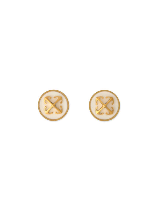 Round Arrow Earrings OFF WHITE Round Arrow Earrings GOLD - WHITE OWOD29YF25MET001