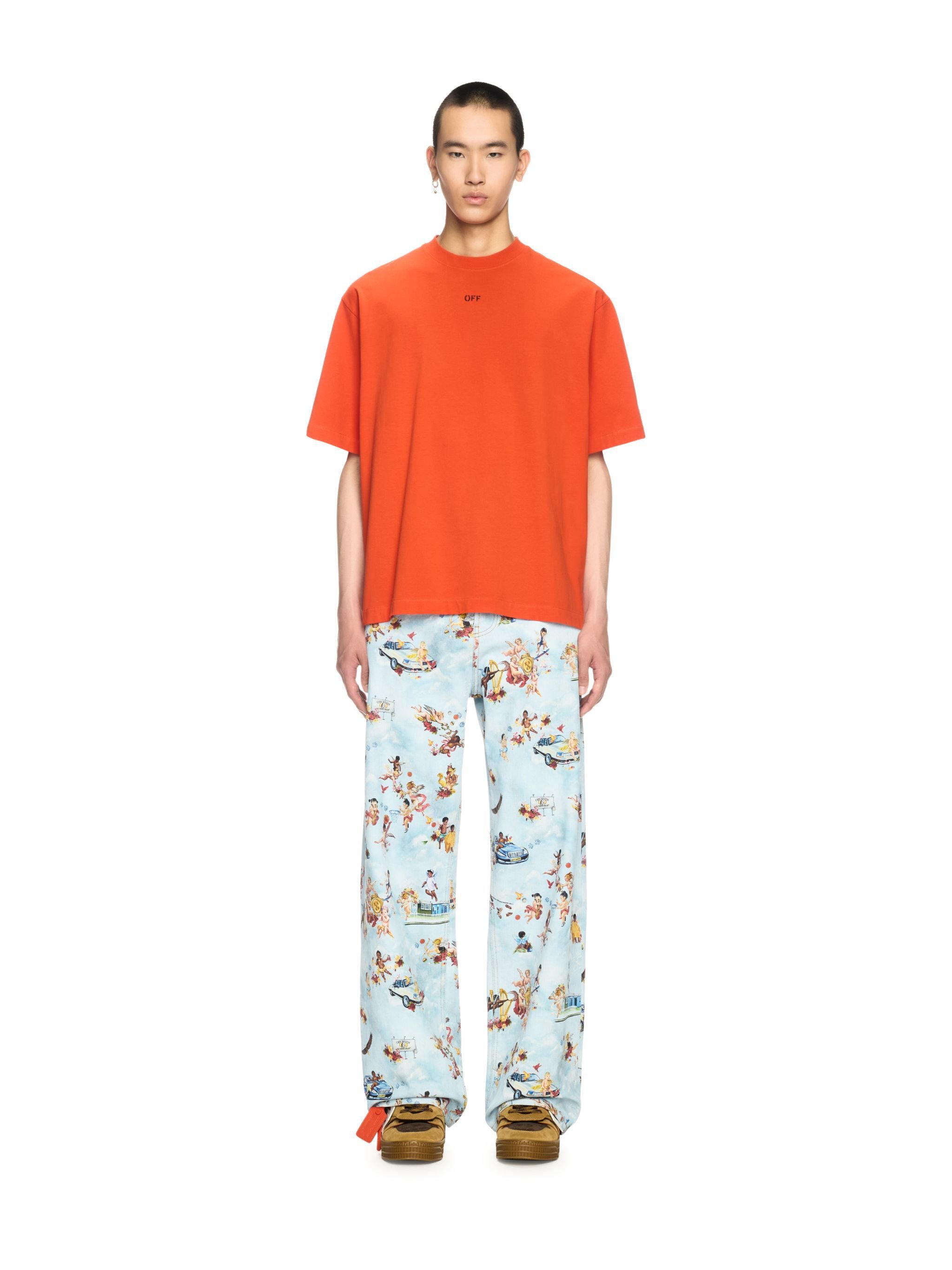 OFF WHITE Oranges Vibe T-Shirt Mit Pfeil ORANGE OMAA120S25JER00F