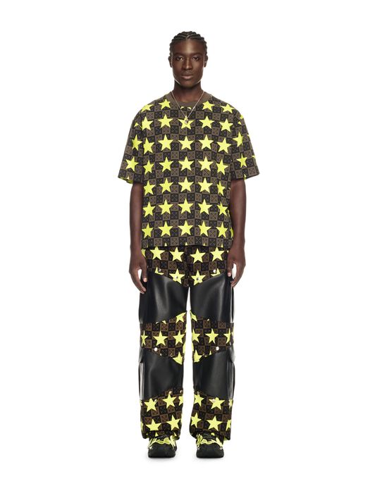 OFF WHITE Stars All Over Skate S/S Tee GREEN OMAA120W24JER001
