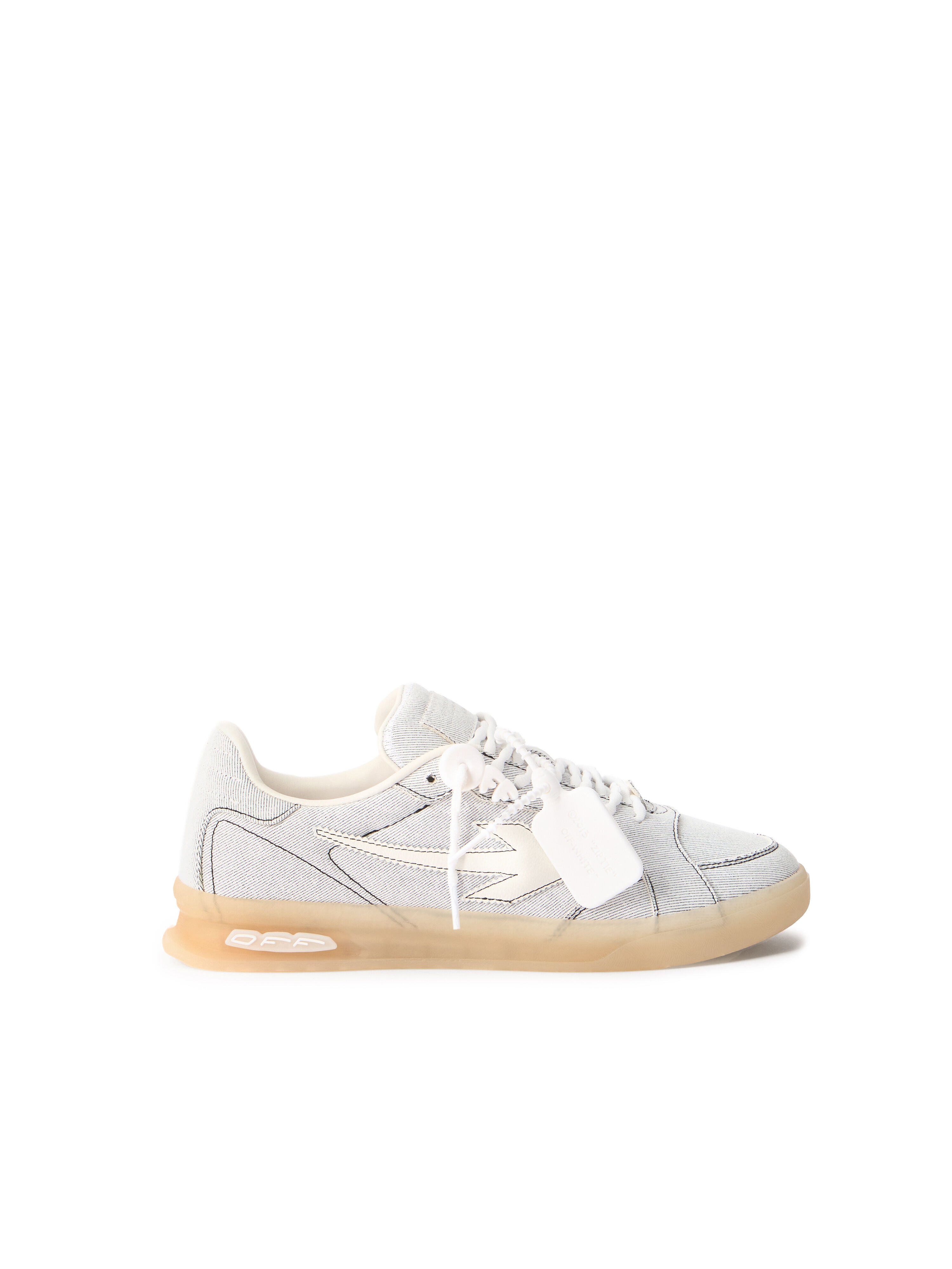 OFF WHITE End Of Play Denim Sneakers WHITE/BLACK OMIA2ALZ26DEN001