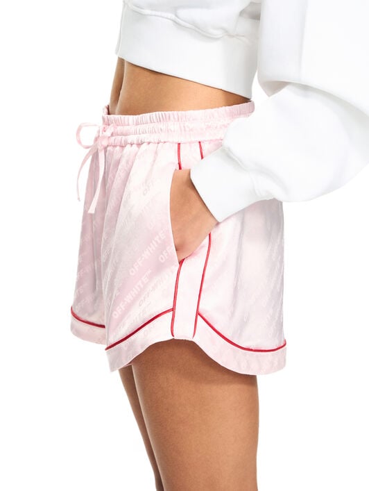 OFF WHITE Jacquard Satin Pajama Shorts Soft Pink-No Color 2CB05IS26FAB001