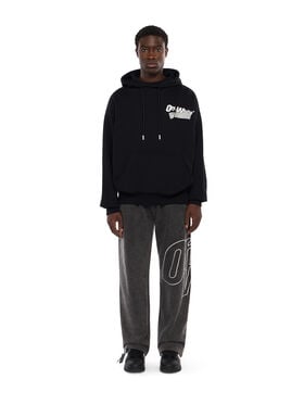 OFF WHITE Cupid Tape Skate Hoodie BLACK - WHITE OMBB085F25FLE00Y