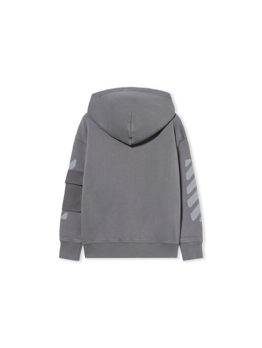 OFF WHITE Garment Dyed Cargo Hoodie Zip DARK GREY - LIGHT GREY OBBE005F25FLE001