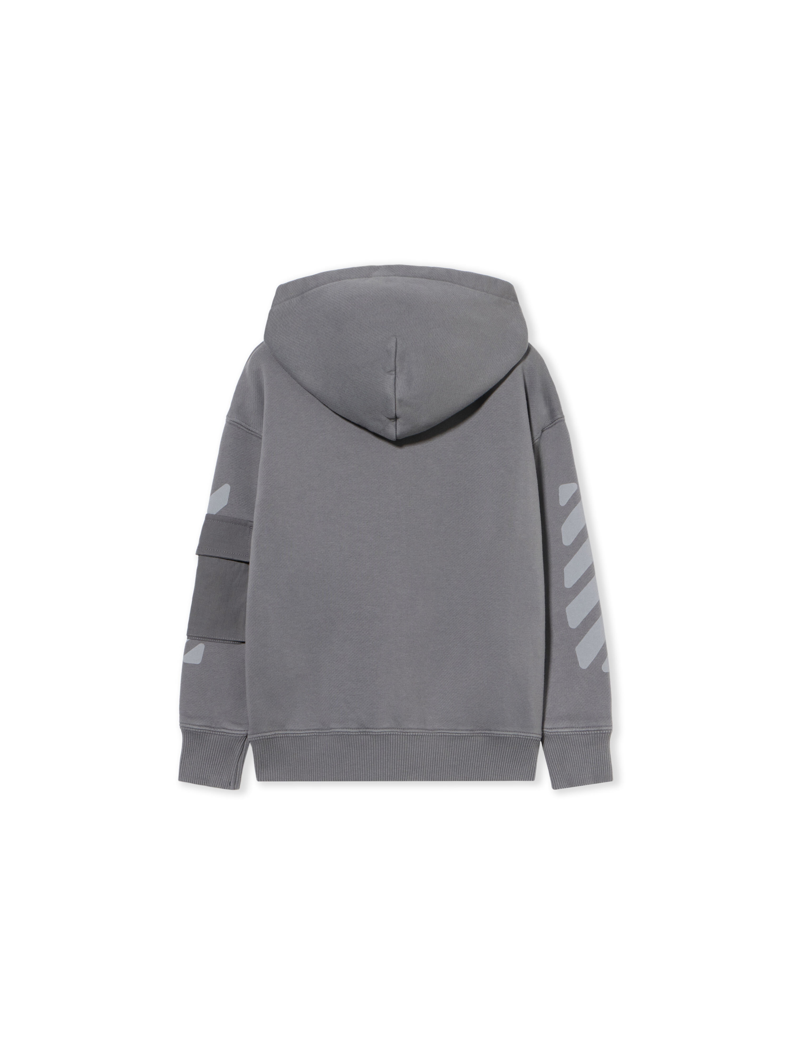 OFF WHITE Garment Dyed Cargo Hoodie Zip DARK GREY - LIGHT GREY OBBE005F25FLE001