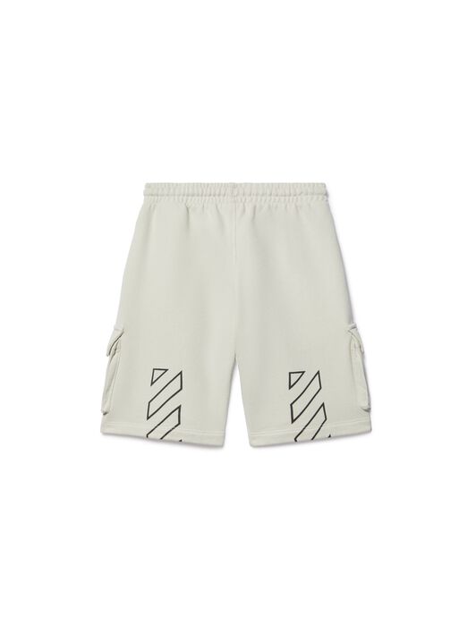 OFF WHITE Diagonal Bookish Sweat Shorts GREY OBCI005S25FLE001