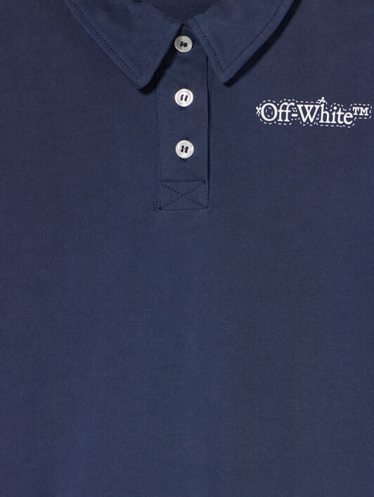 OFF WHITE Arrow Dotline Polo Dress NAVY BLUE - WHITE OGDH005F25JER001