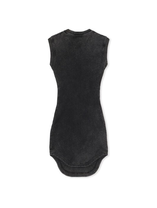 OFF WHITE Off Stamp Ribbed Kat Mini Dress MARBLE BLACK-BLACK OWDB560F25JER001