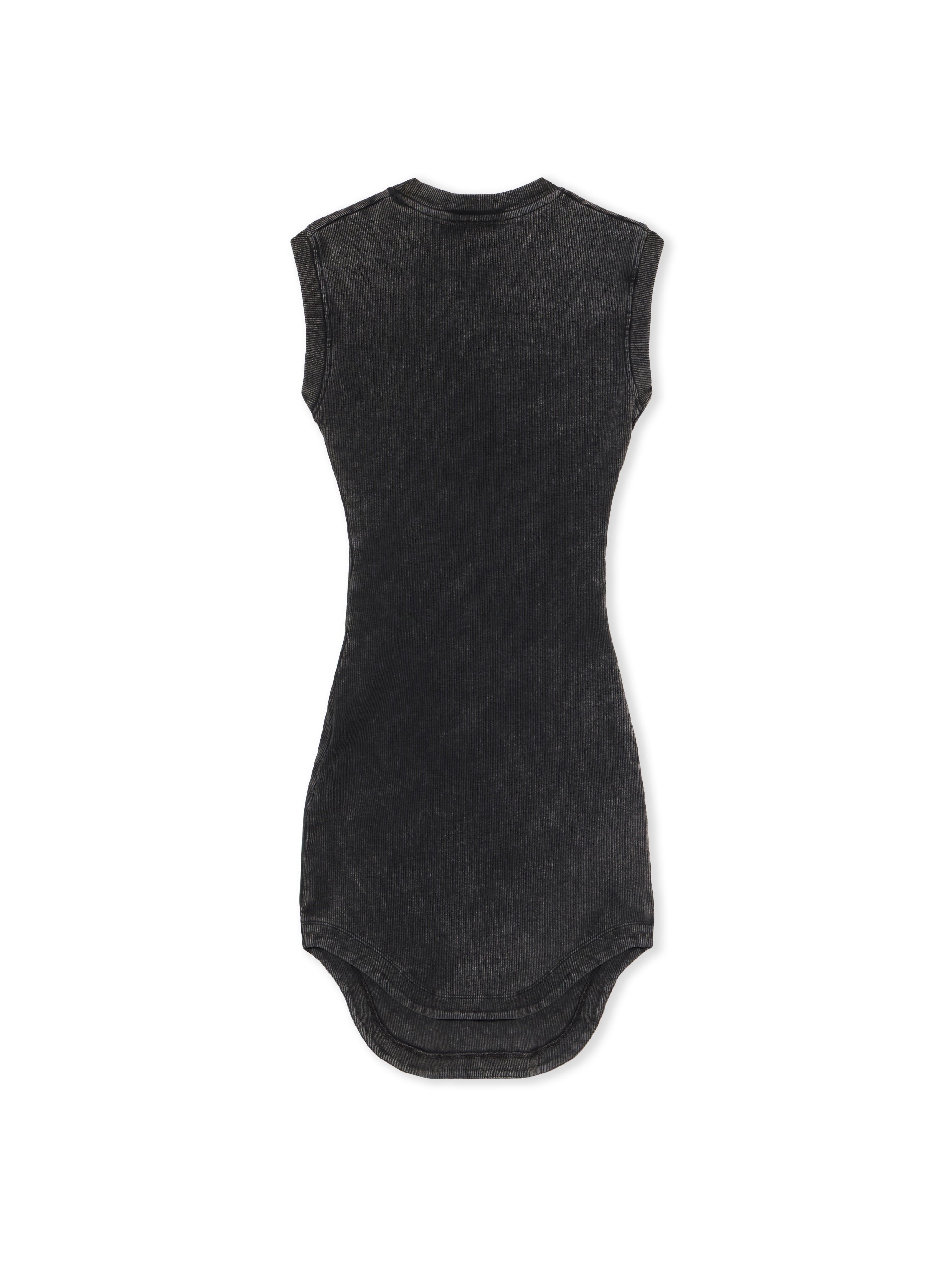 OFF WHITE Off Stamp Ribbed Kat Mini Dress MARBLE BLACK-BLACK OWDB560F25JER001