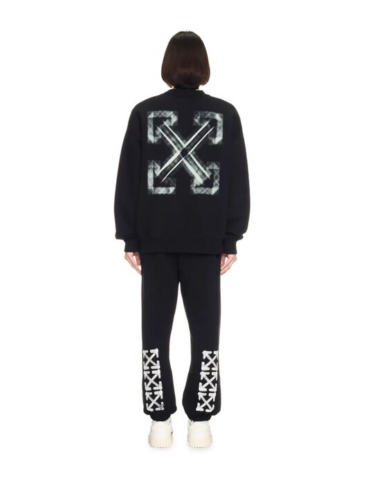 OFF WHITE Felpa Nera Con Motivo Vibe Arrow NERO OMBA054S25FLE005