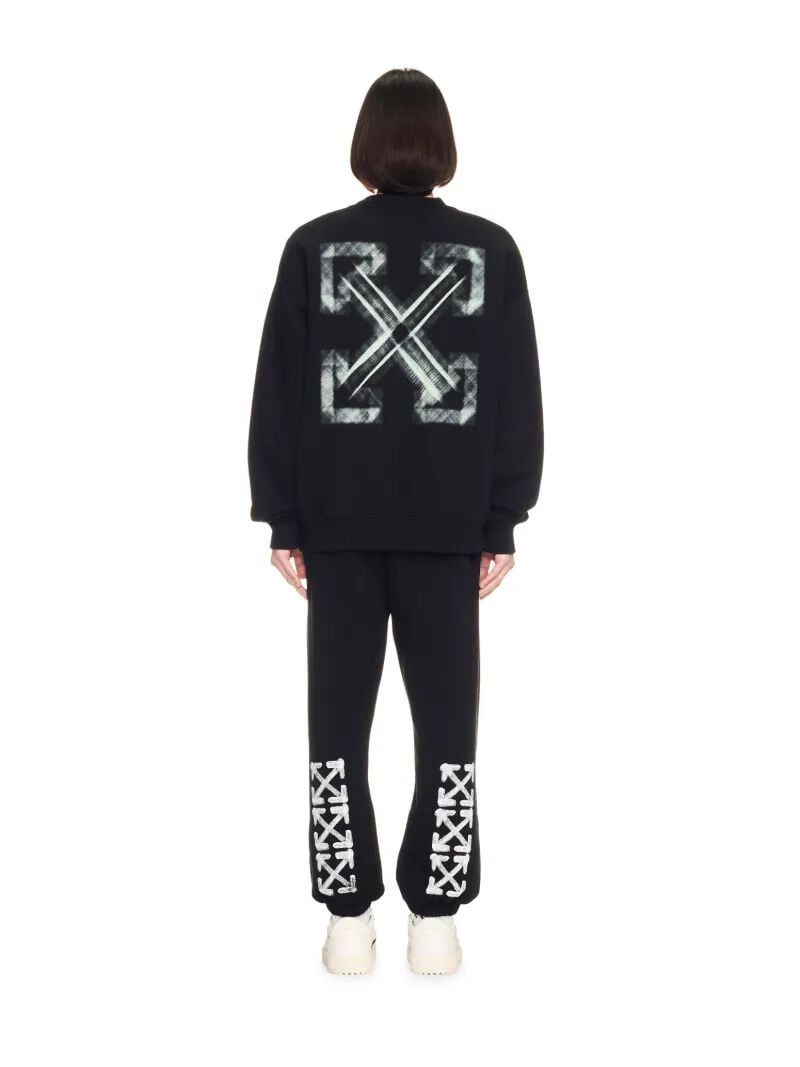 OFF WHITE Felpa Nera Con Motivo Vibe Arrow NERO OMBA054S25FLE005