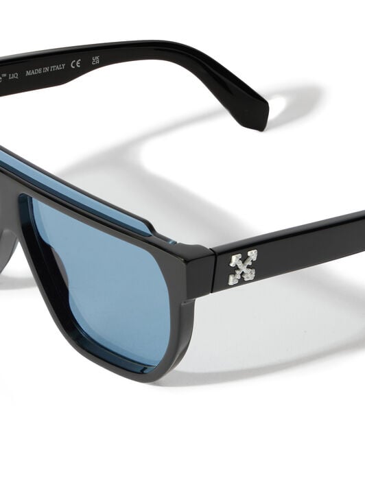 OFF WHITE Earth Light Blue Lens Sunglasses Shiny Black OW10491045133