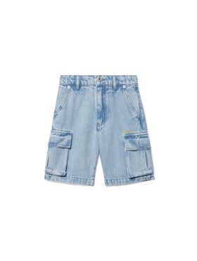 OFF WHITE Diagonal Bookish Cargo Shorts BLAU OBYC002S25DEN002