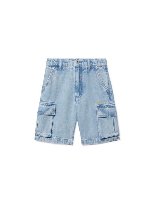 OFF WHITE Diagonal Bookish Cargo Shorts BLUE OBYC002S25DEN002