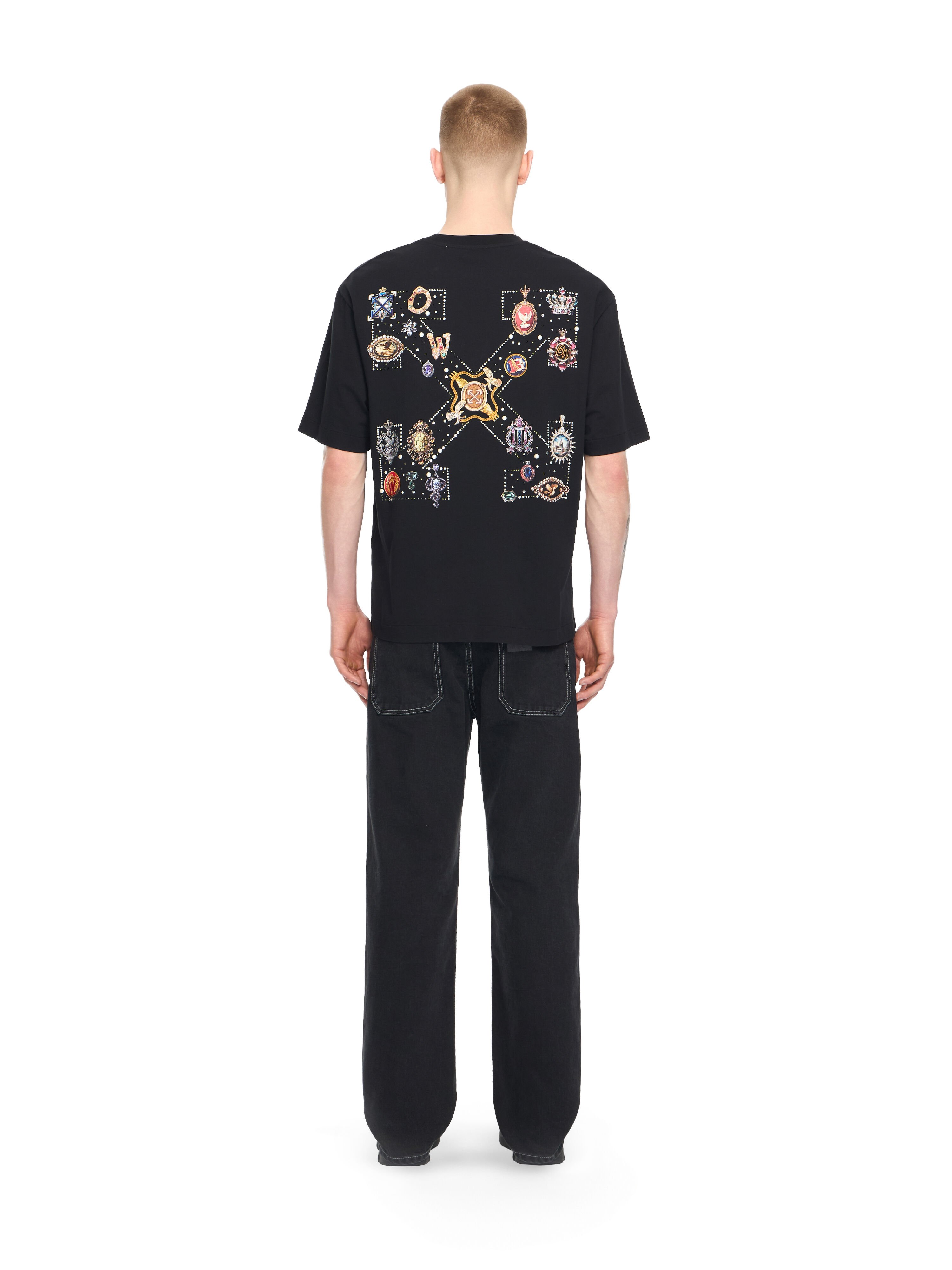 OFF WHITE Jewel Arrow Skate T-shirt BLACK 44MAA120S26J003