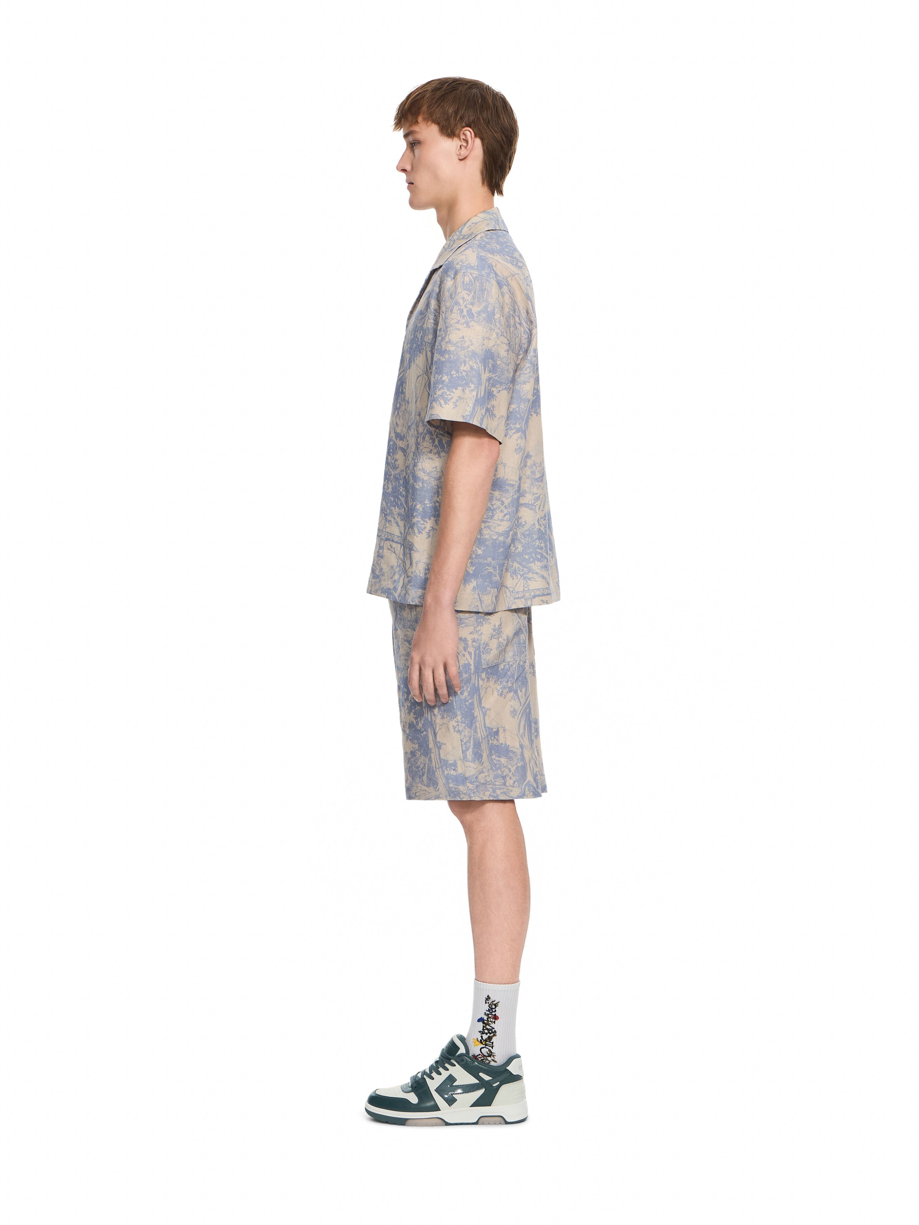 City Nature Linen Bowling Shorts OFF WHITE City Nature Linen Bowling Shorts LIGHT GRAY 44MCB09KF26F005